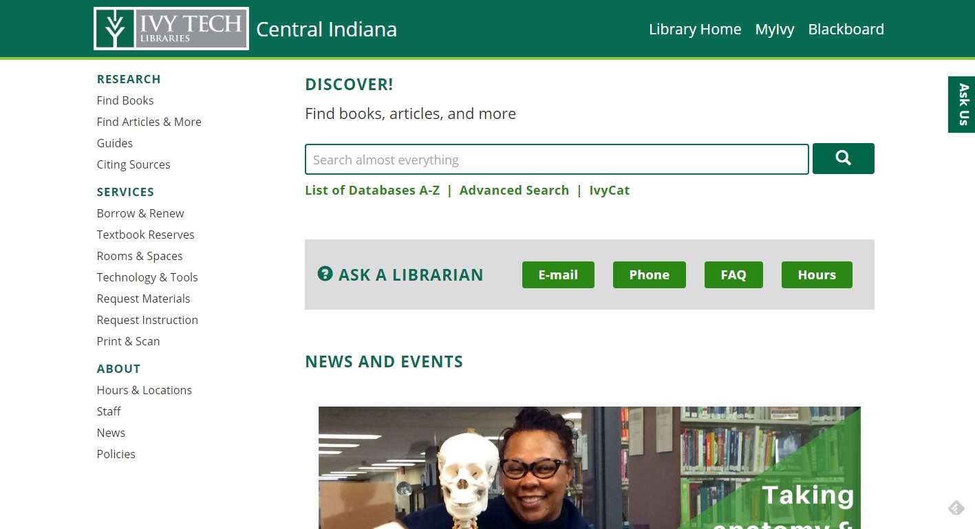 Library website 2017